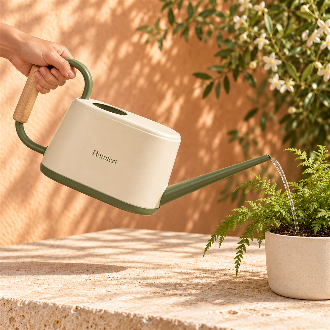 Hamlert Ivory Long-Spout Watering Can