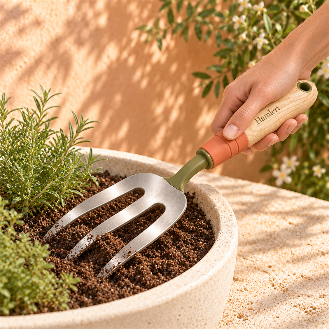 Hamlert Three-Tine Garden Hand Fork