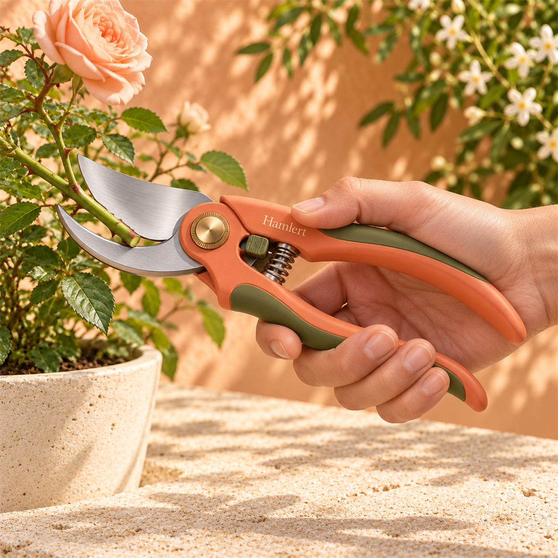 Hamlert Terracotta Grip Pruning Shears